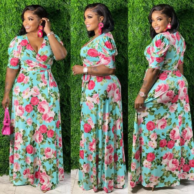 Plus Size Floral Maxi Dress