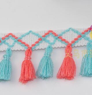 Colourful Tassel Lace Fabric Pompoms