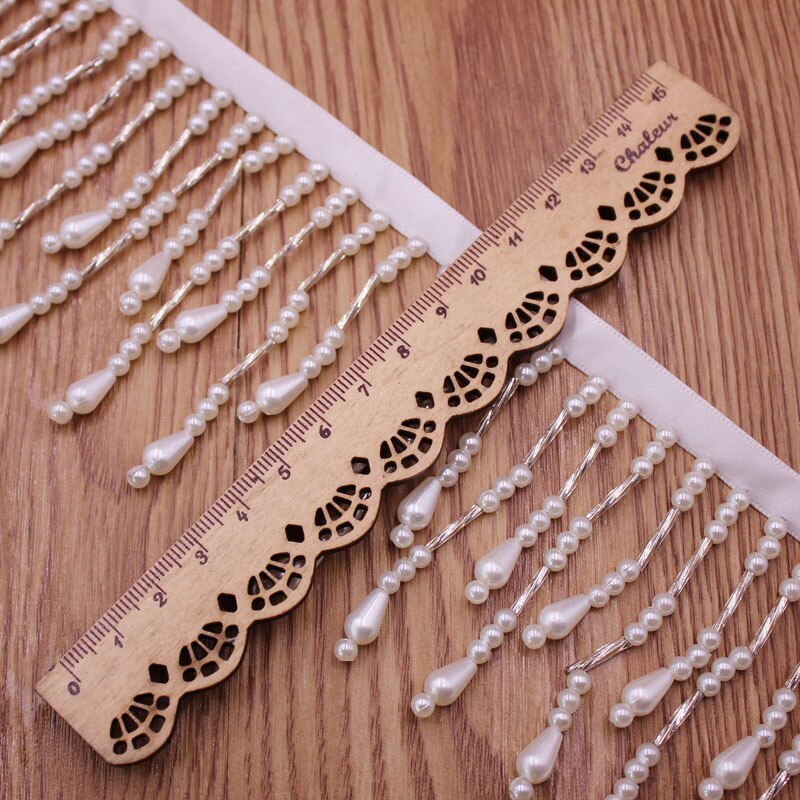 Pearl Beaded Tassel Fringe Lace Ribbon