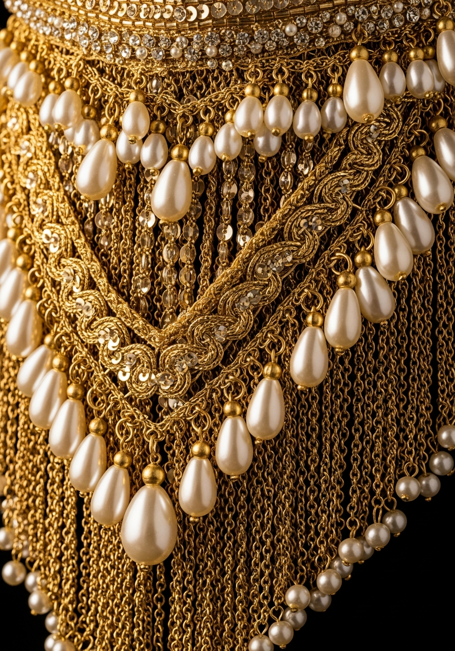 Gold Ornamental Fringe Lace (per yard)